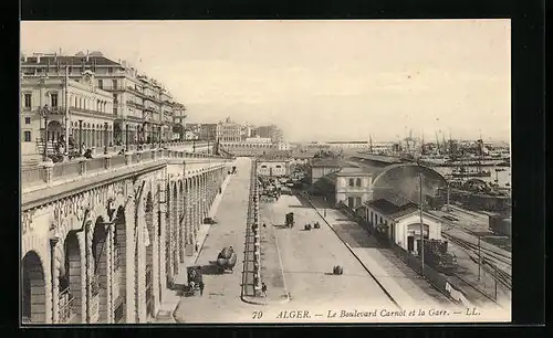 AK Alger, le Boulevard Carnot et la Gare