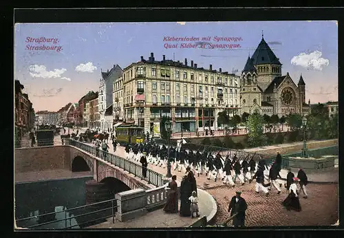 AK Strassburg, Kleberstaden mit Synagoge