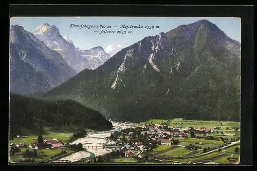 AK Kranjskagora, Panorama mit Mojstrouka und Jalovec