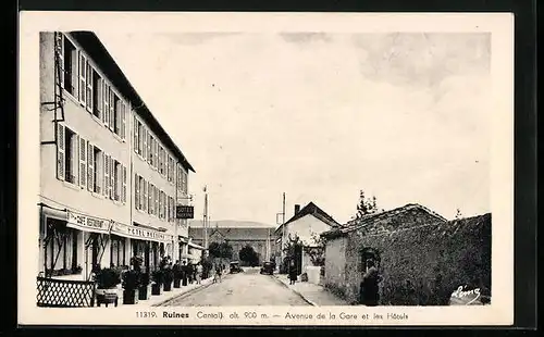 AK Ruines, Avenue de la Gare et les Hotels