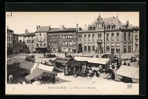 AK Saint-Flour, la Place et la Marché