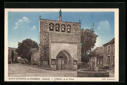 AK Saint-Etienne-de-Chomeil, l'Eglise et la Place