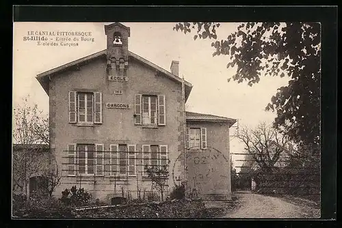 AK St-Illide, Entrée du Bourg, Ecole des Garcons