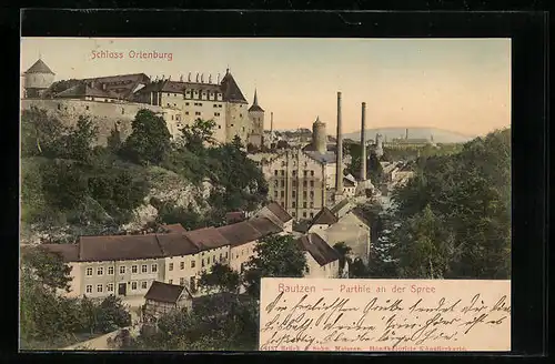 AK Bautzen, Schloss Ortenburg mit Umgebung