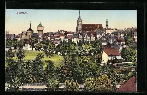 AK Bautzen, Panorama der Stadt