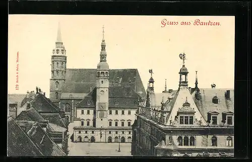 AK Bautzen, Blick auf das Rathaus