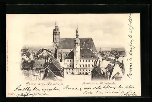AK Bautzen, Rathaus und Petrikirche