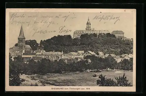 AK Siegburg, Panoramablick vom Tierbungert im Jahre 1914
