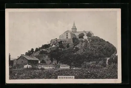 AK Siegburg, Teilansicht mit Kloster auf dem Michaelsberg