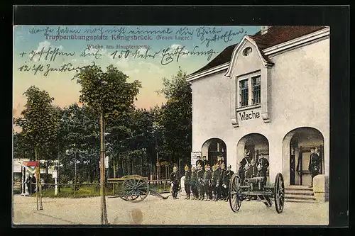 AK Königsbrück, Truppenübungsplatz, Neues Lager, Wache am Haupteingang