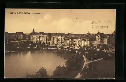 AK Berlin-Charlottenburg, Villenpartie am Lietzensee