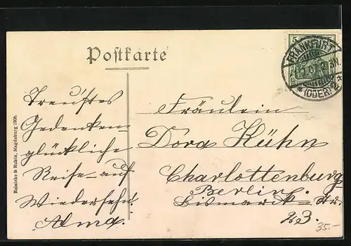 AK Frankfurt a. O., Teilansicht mit Oderbrücke