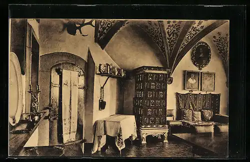 AK Wierschem, Fahnensaal in der Burg Eltz