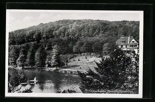 AK Saarbrücken, Gasthaus am Deutschmühlenweiher