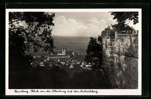 AK Bamberg, Blick von der Altenburg auf den Michaelsberg