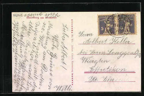 AK Meersburg am Bodensee, Totalansicht, Luftbild