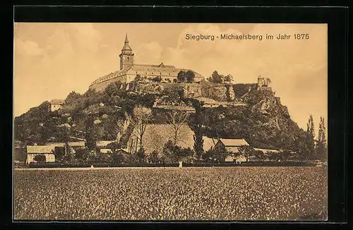 AK Siegburg, Michaelsberg mit Kloster im Jahre 1875