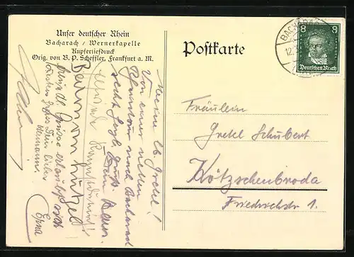 Künstler-AK Bacharach /Rhein, Wernerkapelle