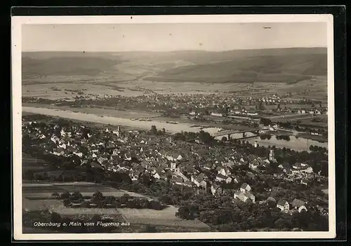 AK Obernburg a. Main, Teilansicht, Fliegeraufnahme