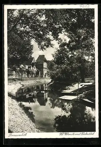 AK Donauwörth, Kleine Wörnitz mit Färbertörl