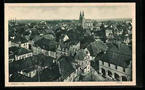 AK Soest i. W., Gesamtansicht aus der Vogelschau