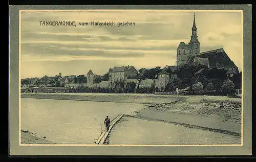 AK Tangermünde, Blick vom Hafendeich