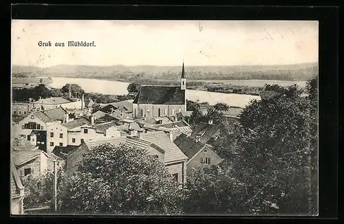 AK Mühldorf, Gesamtansicht mit Kirche