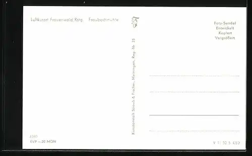 AK Frauenwald / rstg., Gasthaus Fraubachmühle