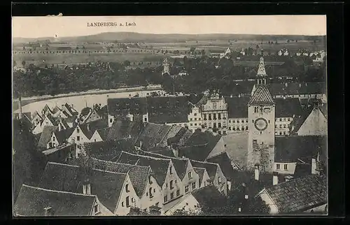 AK Landsberg a. Lech, Teilansicht aus der Vogelschau