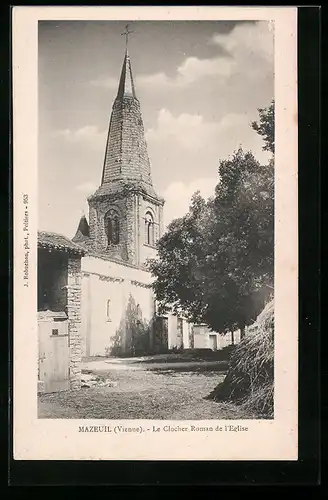 AK Mazeuil, Le Clocher Roman de l`Eglise