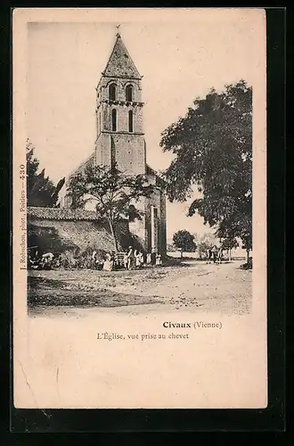 AK Civaux, L`Église, Vue prise au chevet