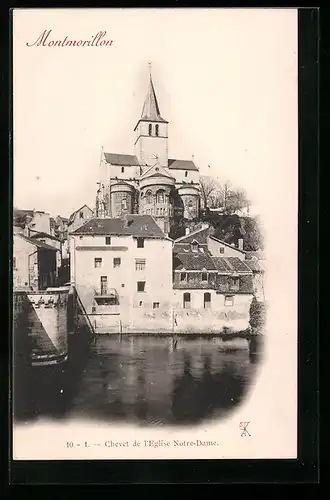 AK Montmorillon, Chevet de l`Eglise Notre-Dame