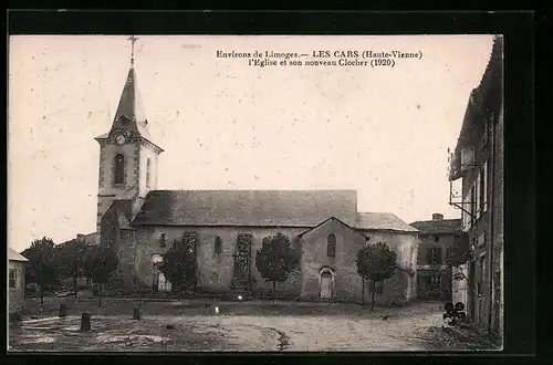 AK Les Cars, l'Eglise et son nouveau Clocher