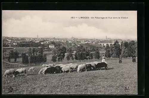 AK Limoges, un Pàturage et Vue vers le Viaduc