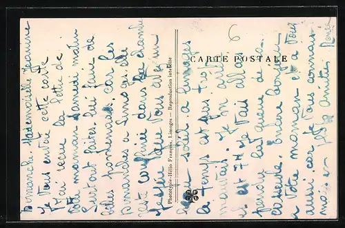 AK Limoges, Vue Générale, Frau in Tracht