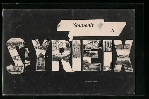 AK St-Yrieix, Ortsansichten in Buchstaben