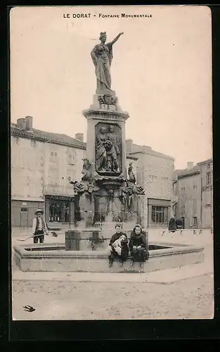 AK Le Dorat, Fontaine Monumentale