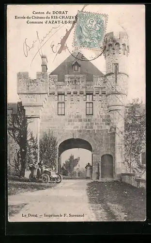 AK Azat-le-Ris-Dorat, Entrée du Château