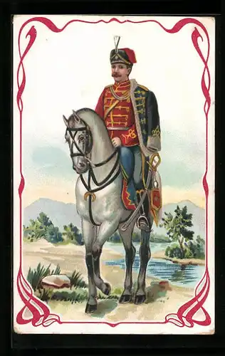 AK Soldat der Kavallerie in Uniform zu Pferde