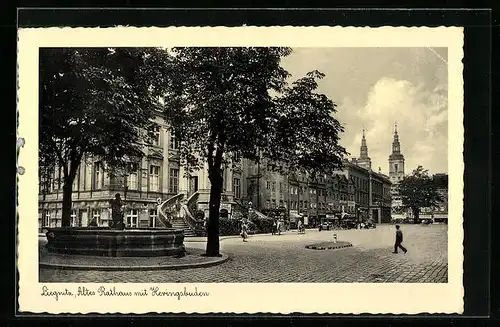 AK Liegnitz, Altes Rathaus mit Heringsbuden