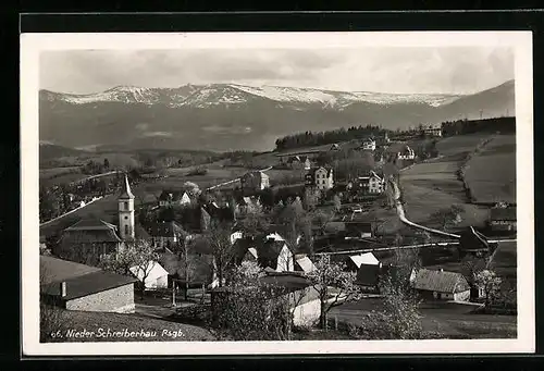 AK Nieder-Schreiberhau /Rsgb., Teilansicht mit Kirche