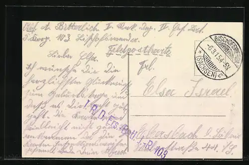 AK Kleiner Soldat mit Pickelhaube und Gewehr, Geburtstagsgruss