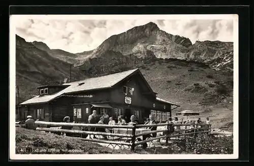 AK Garmisch, Gasthaus Hochalm mit Alpspitze