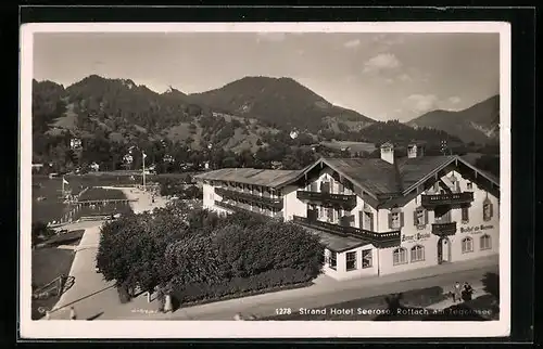 AK Rottach am Tegernsee, Strandhotel Seerose mit Umgebung