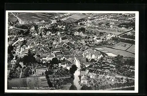 AK Hess. Lichtenau, Gesamtansicht, orig. Fliegeraufnahme