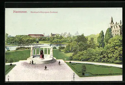 AK Hannover, Maschpark-Bennigsen-Denkmal