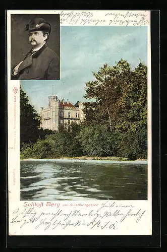 AK Berg, Schloss Berg am Starnbergersee, König Ludwig II. von Bayern