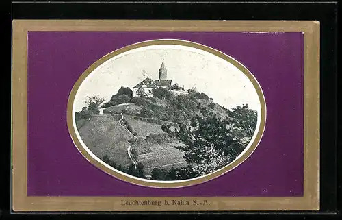 Präge-AK Kahla /S.-A., Leuchtenburg, Passepartout