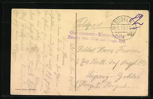 AK Döbeln, Stadt-Theater mit Geschäften