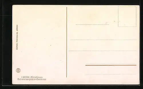 AK Zürichhorn, Schweizerpsalm-Denmal